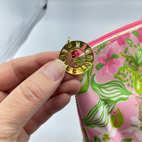Lilly Pulitzer X Estée Lauder Makeup Pouch Pink Floral Clutch Mini Bag Womens - Picture 4 of 6